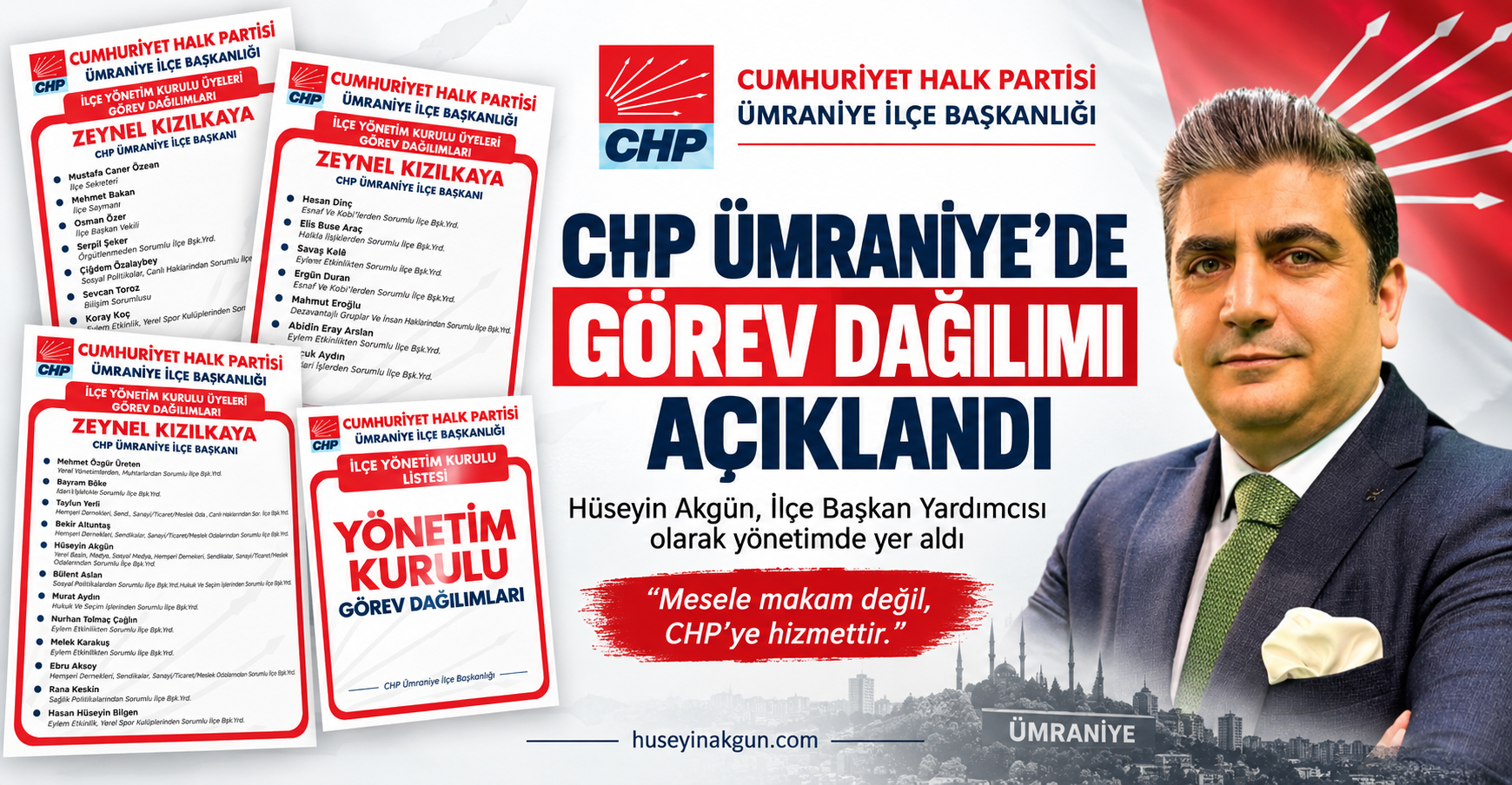 Hüseyin Akgün CHP Ümraniye Yönetiminde: “Görevin Büyüğü Küçüğü Olmaz”